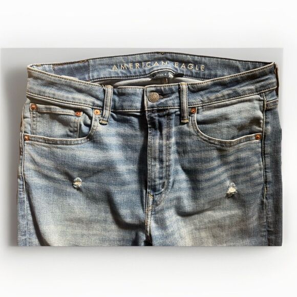 American Eagle Jeans Mens 33x30 Cotton Stretch Distressed Airflex - Picture 3 of 9